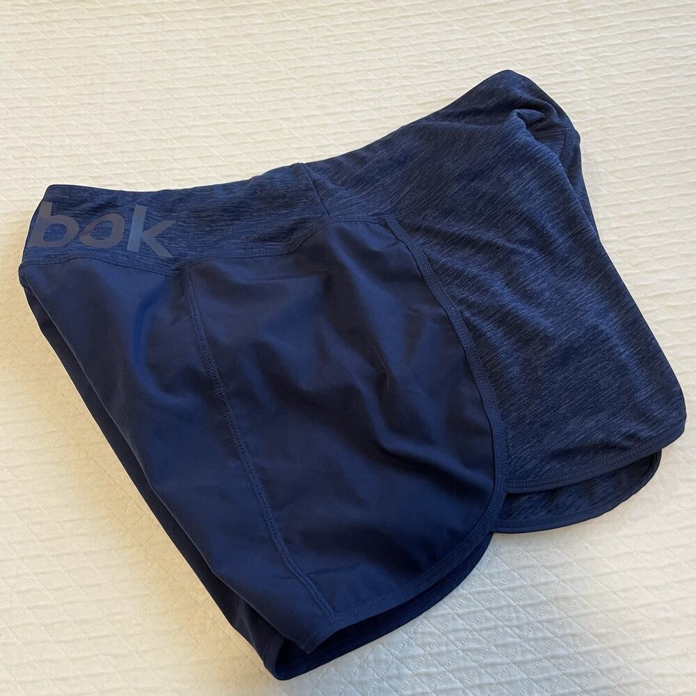 Reebok Women's XL Gray Workout Shorts Athletic Running Gym Shorts Size S Blue - Picture 4 of 8